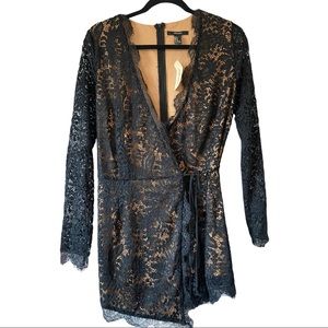Forever 21 Long Sleeve Lace Romper